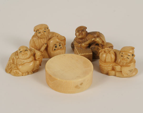 Lot of 5 Japanese carved ivory