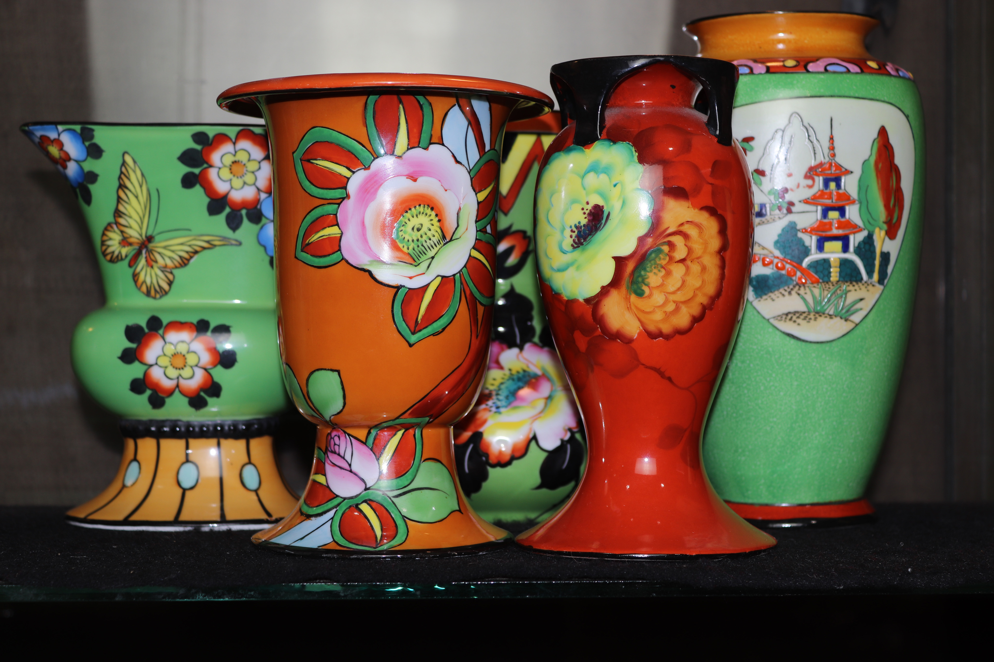 (LOT OF 5) JAPANESE LUSTER GLAZED