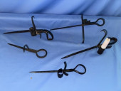 LOT OF 5 MINERS IRON CANDLE LI