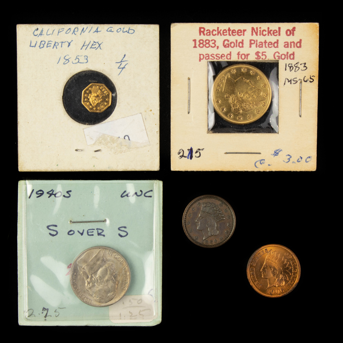 (LOT OF 5) MIX GROUP OF COINS