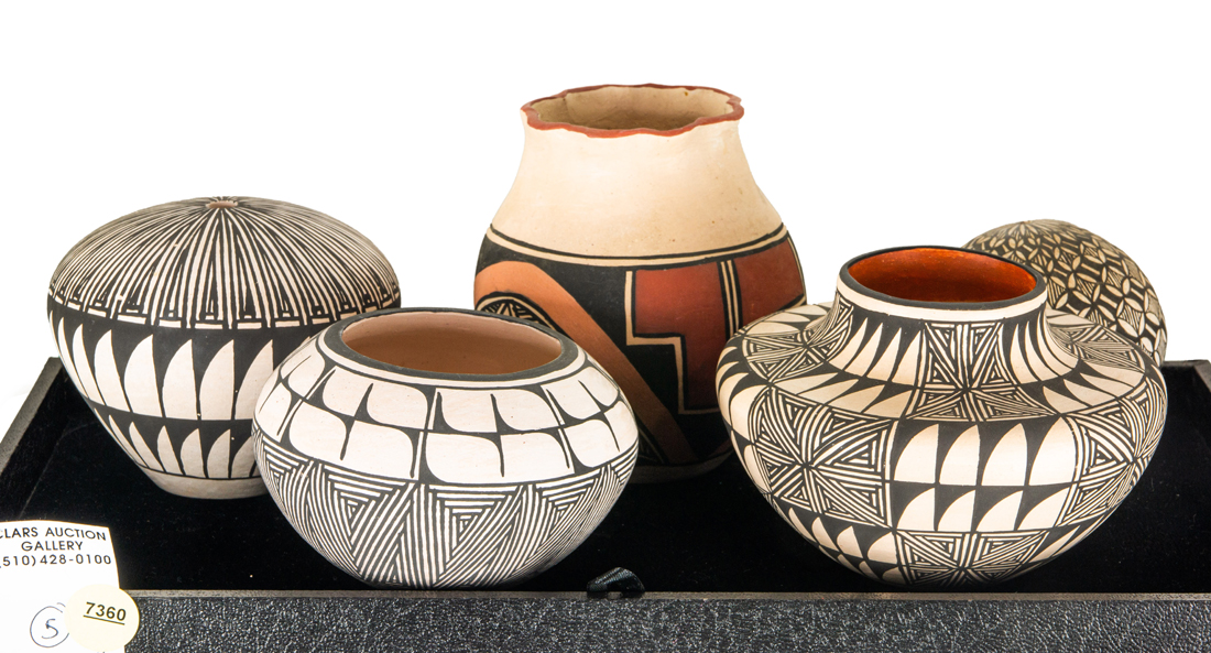 (LOT OF 5) NATIVE AMERICAN ACOMA