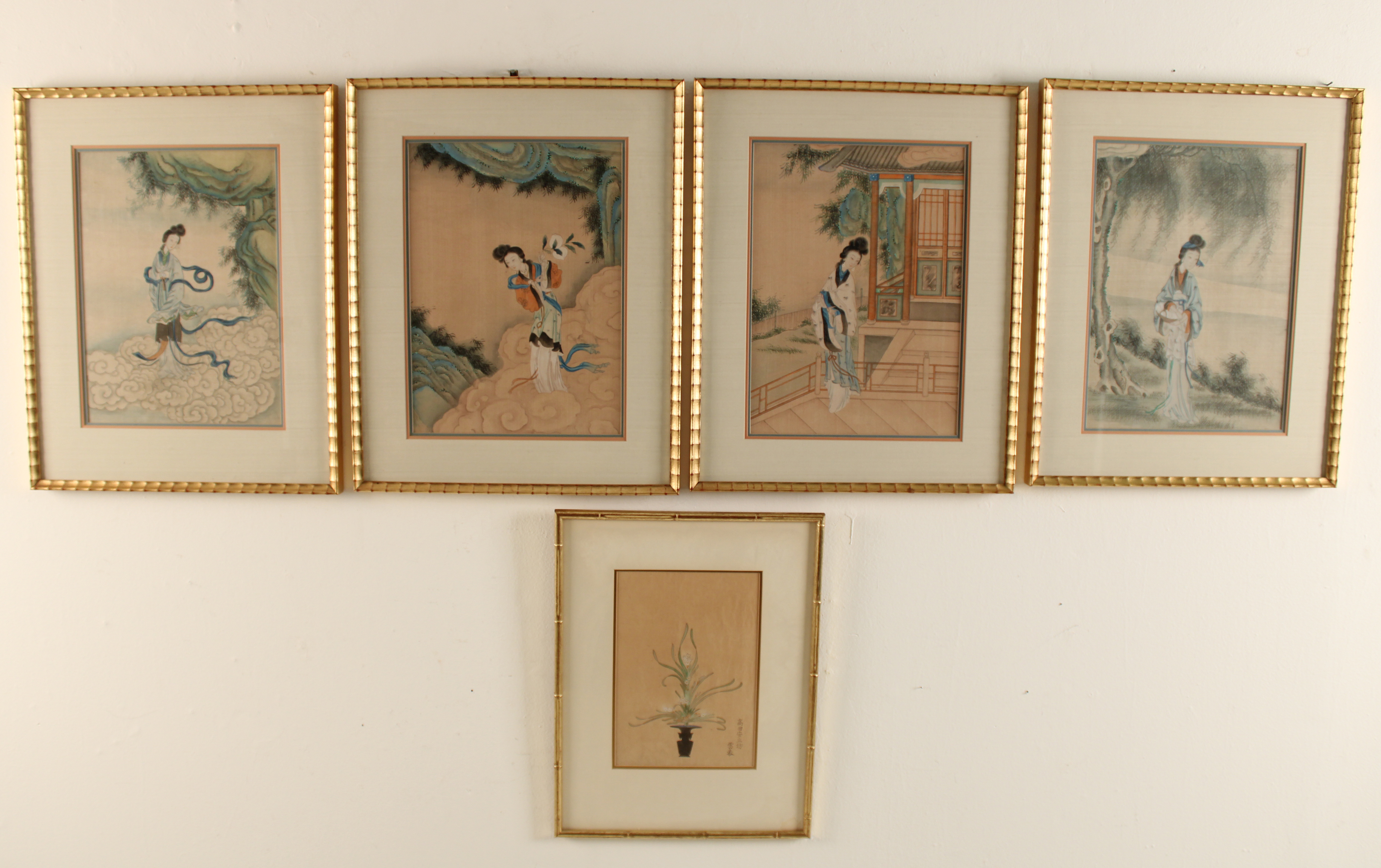 LOT OF 5 ORIENTAL FRAMED WORKS