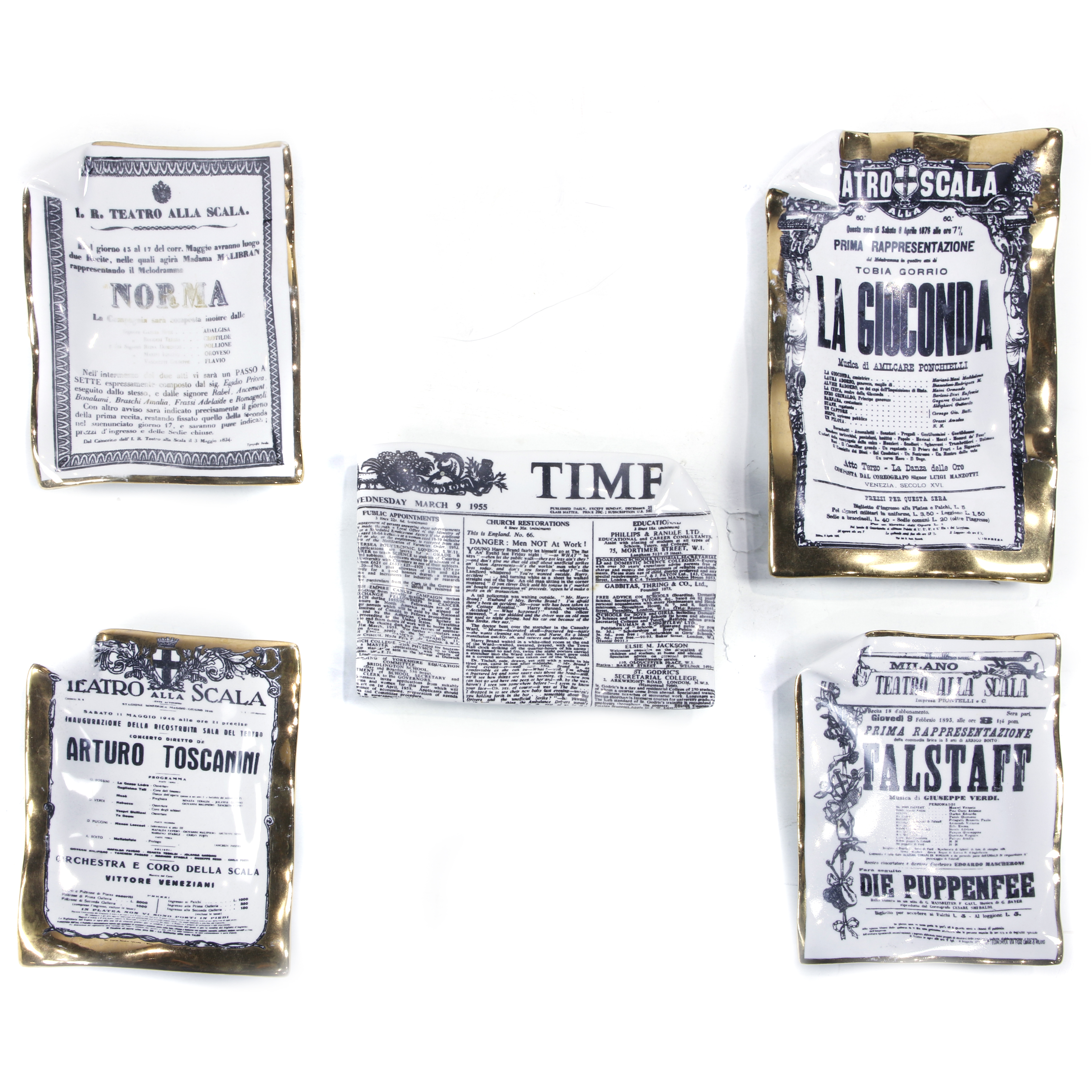 (LOT OF 5) PIERO FORNASETTI FOR