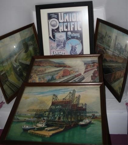 LOT OF 5 RAILROAD POSTERS TO