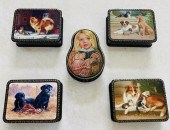 LOT OF 5 RUSSIAN SOUVENIR LACQ