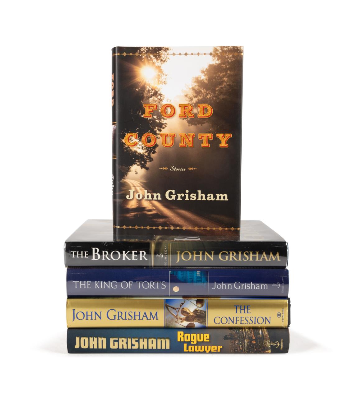 LOT OF 5 SIGNED JOHN GRISHAM NOVELS