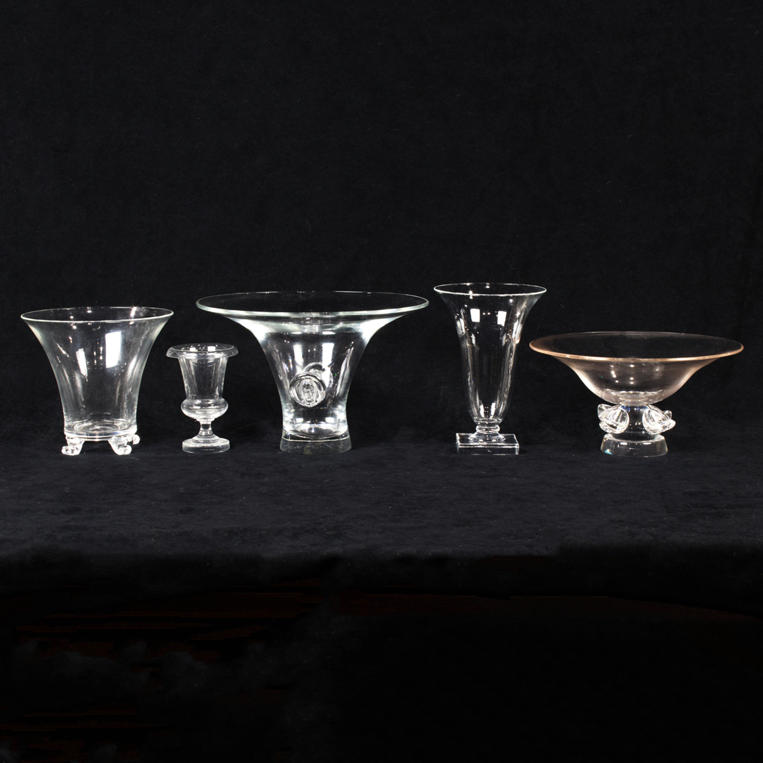 (LOT OF 5) STEUBEN GLASS VASES