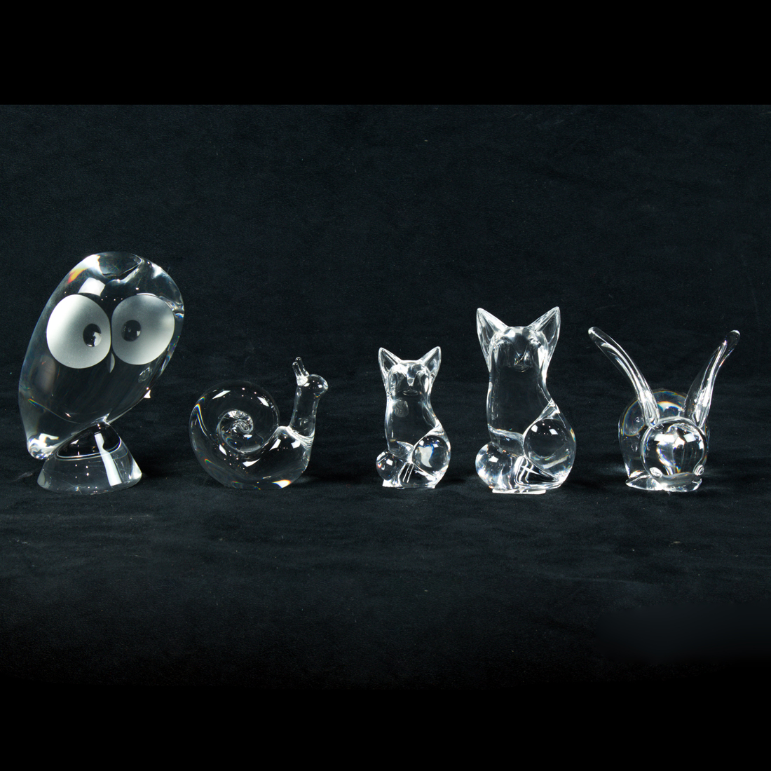 (LOT OF 5) STEUBEN GLASS ANIMALS