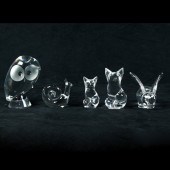(LOT OF 5) STEUBEN GLASS ANIMA