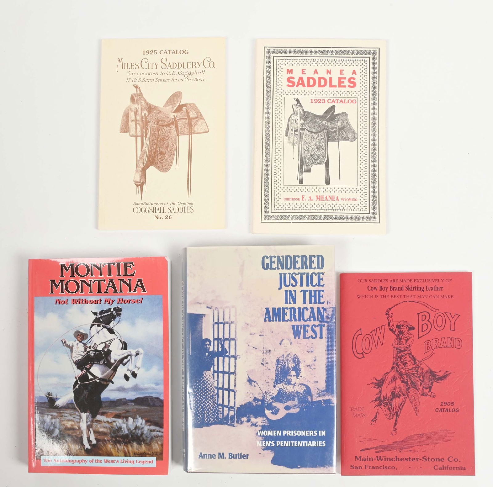 LOT OF 5: VARIOUS WESTERN BOOKS AND