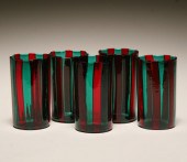 Lot of 5 Venini red and green