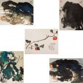 (LOT OF 5) ZHANG DAQIAN LITHOG