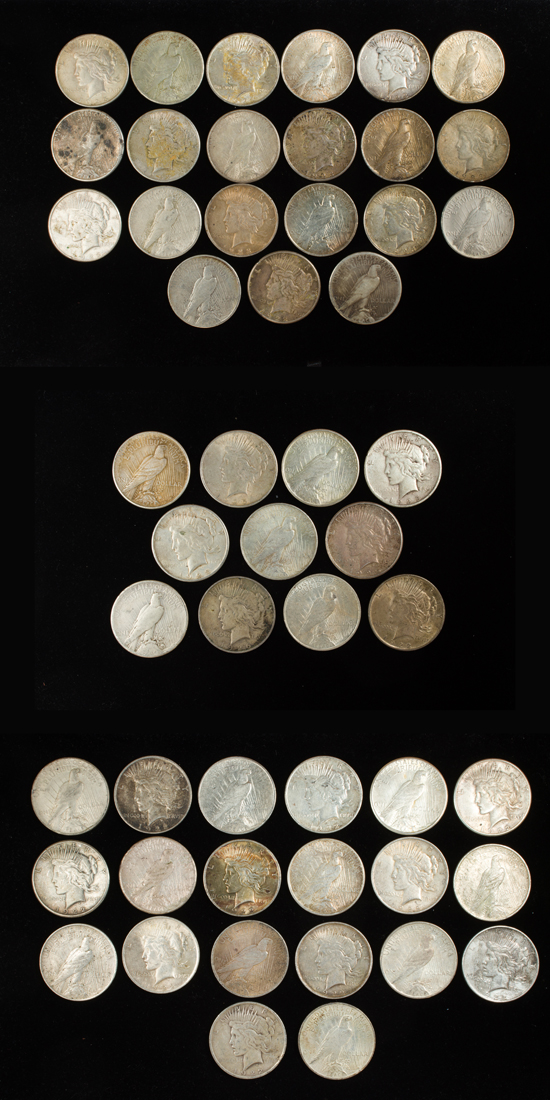 (LOT OF 52) PEACE DOLLARS (Lot of