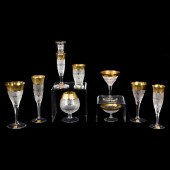 (LOT OF 59) A MOSER CUT GLASS