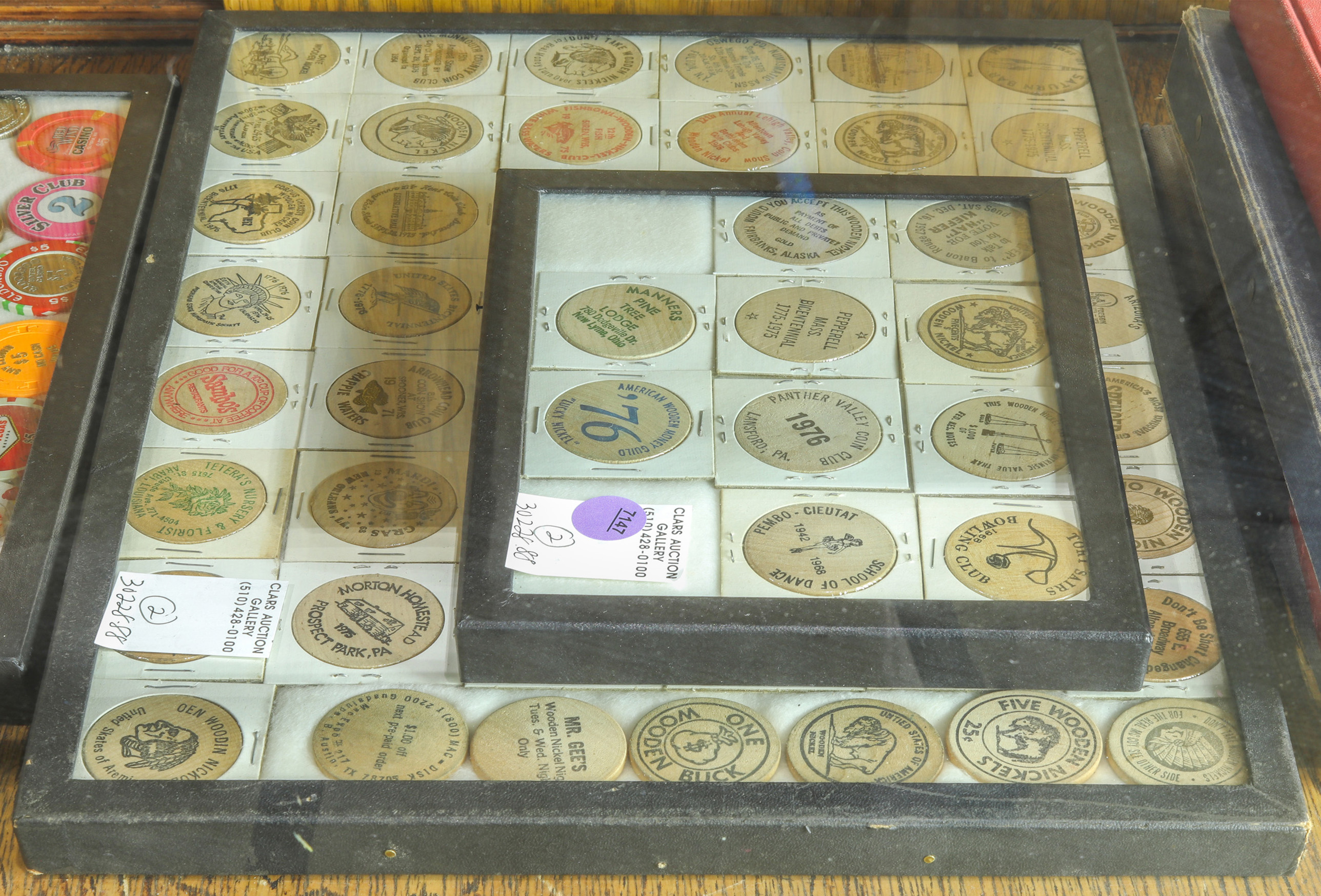 (LOT OF 59) WOOD NICKELS (lot of