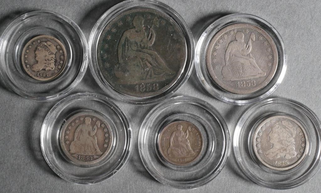 LOT OF (6) 19TH CENTURY US COINS(6)