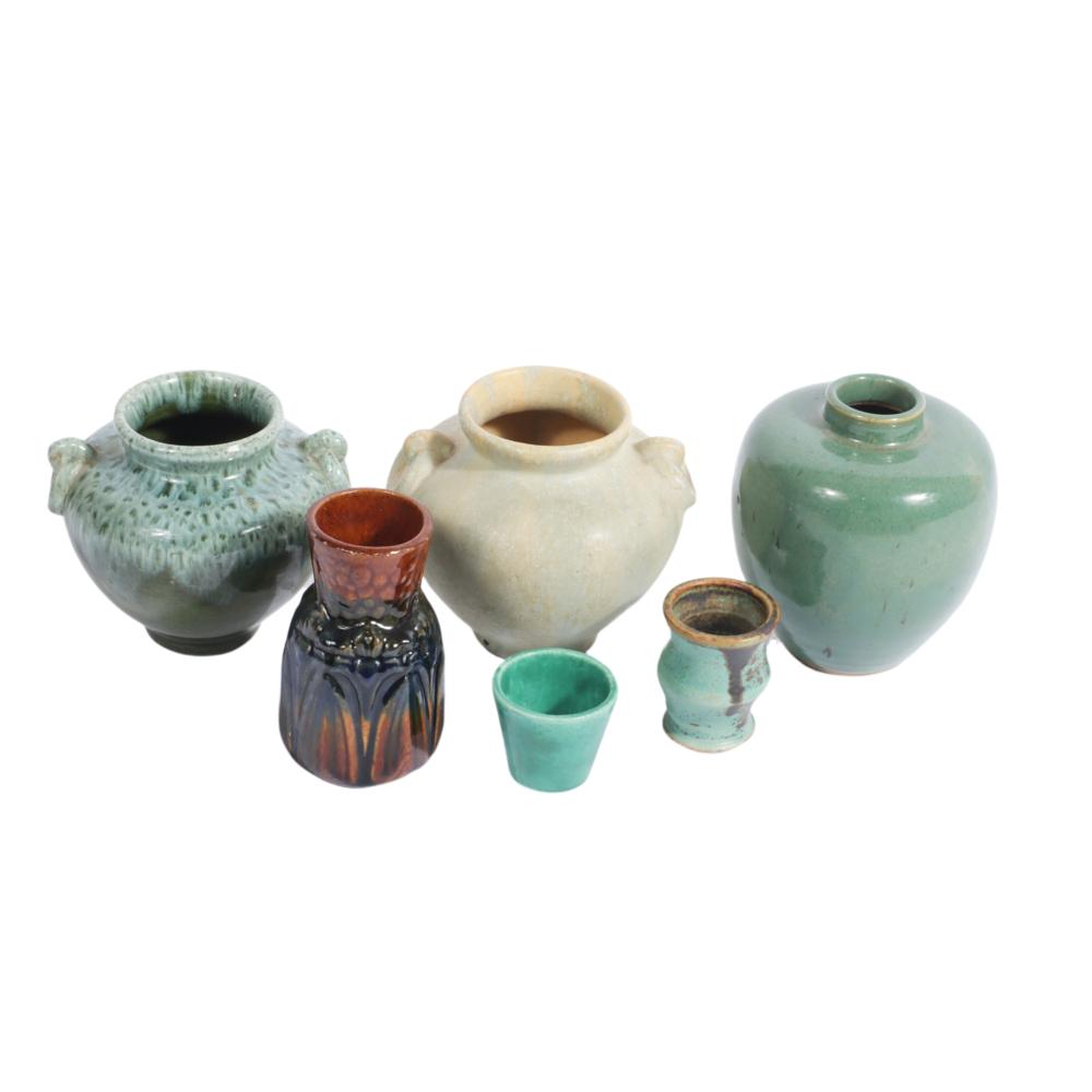 LOT OF 6 AMERICAN ART POTTERY: