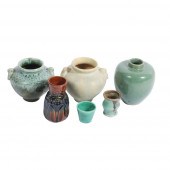 LOT OF 6 AMERICAN ART POTTERY: