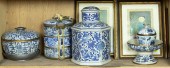 (LOT OF 6) ASIAN BLUE AND WHIT