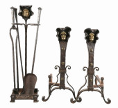 LOT OF 6: CAST IRON ANDIRONS A