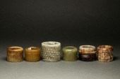 (LOT OF 6) CHINESE JADE ARCHER