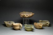 (LOT OF 6) CHINESE JADE LIBATI