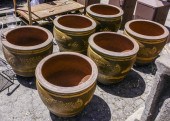 (LOT OF 6) CHINESE LARGE GLAZE