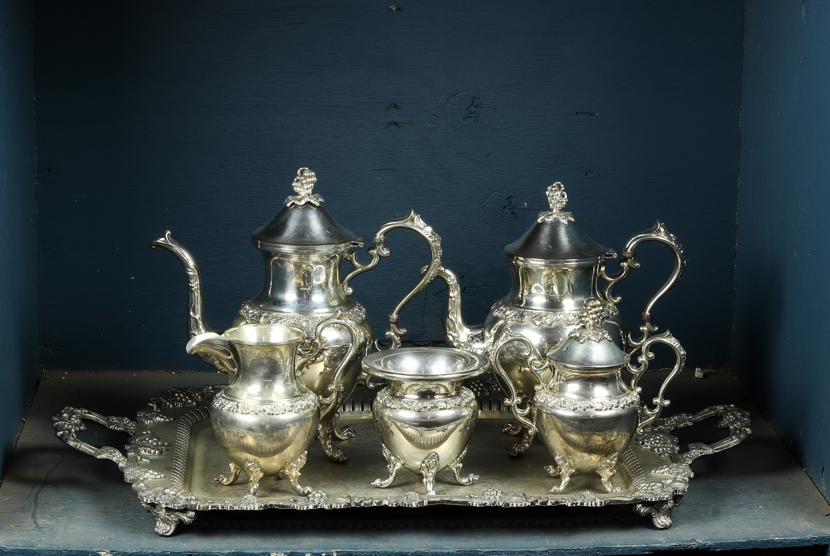 (LOT OF 6) ENGLISH SILVER PLATE TEA