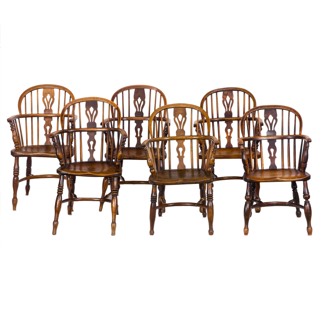 (LOT OF 6) ENGLISH WINDSOR ARM