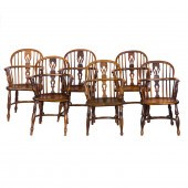 (LOT OF 6) ENGLISH WINDSOR ARM