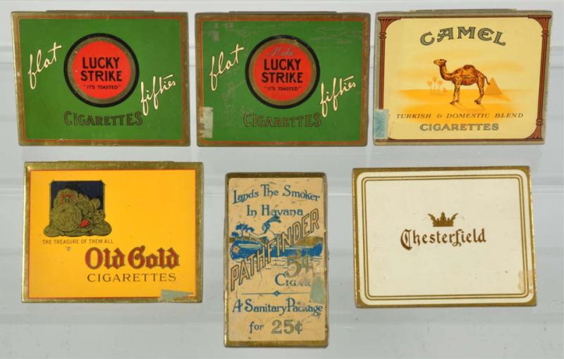 Lot of 6: Flat Cigar Tins. 