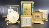 LOT OF 6 GILT METAL CLOCKS. To
