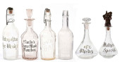 LOT OF 6: GLASS LIQUOR DECANTE