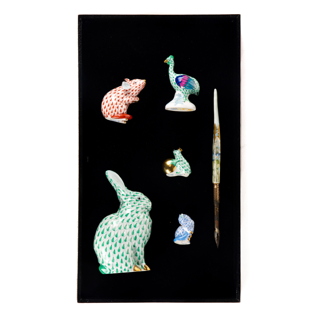 (LOT OF 6) HEREND PORCELAIN ANIMALS