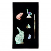 (LOT OF 6) HEREND PORCELAIN AN