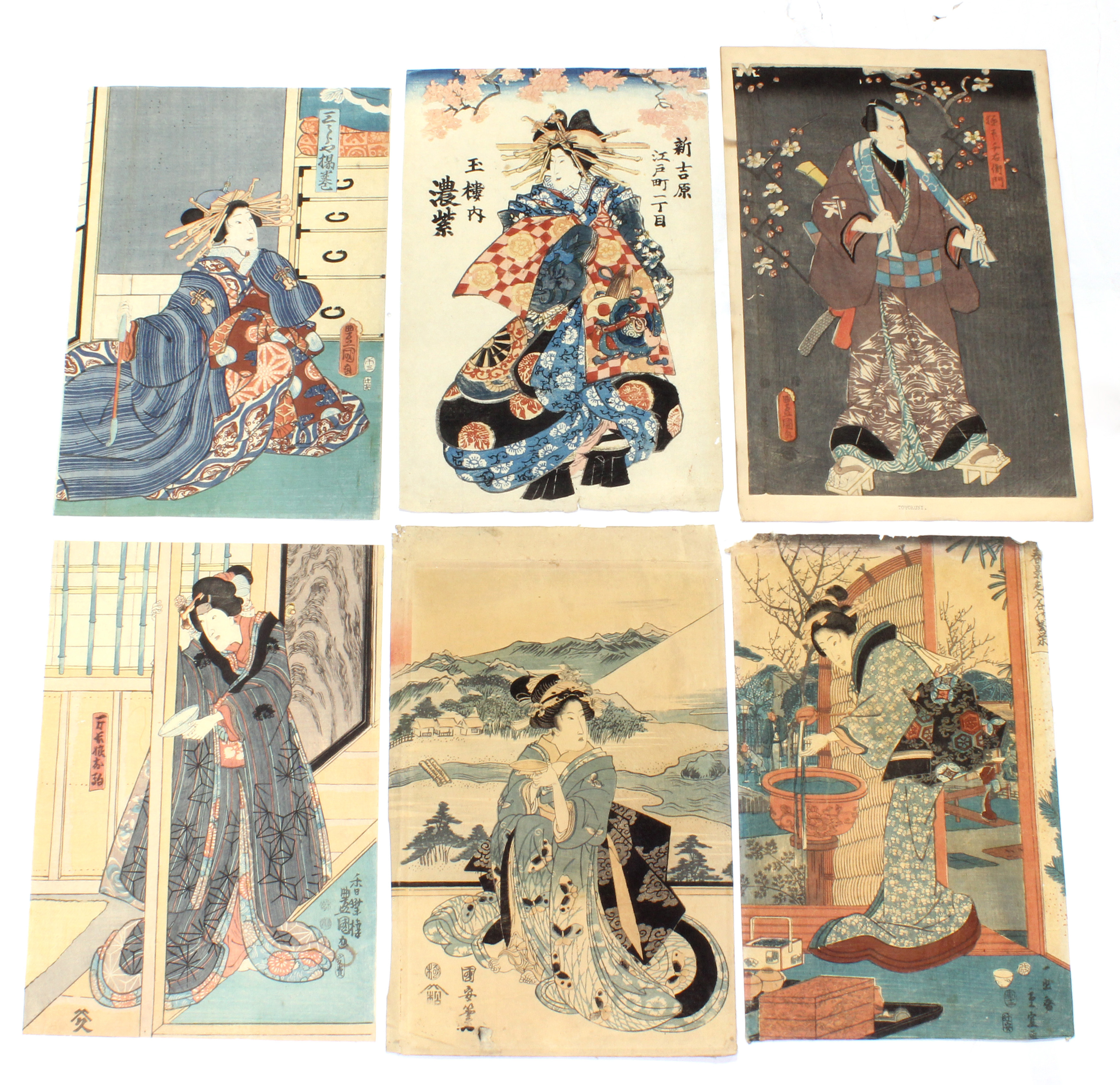 (LOT OF 6) JAPANESE WOODBLOCK