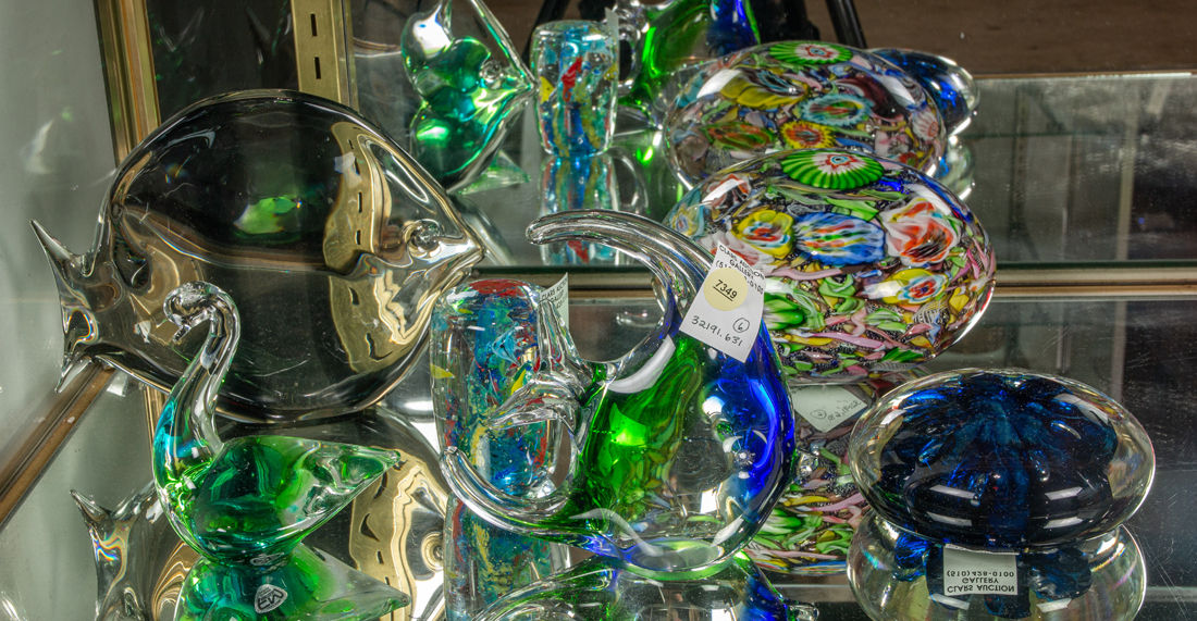 (LOT OF 6) MODERN GLASS FIGURES AND