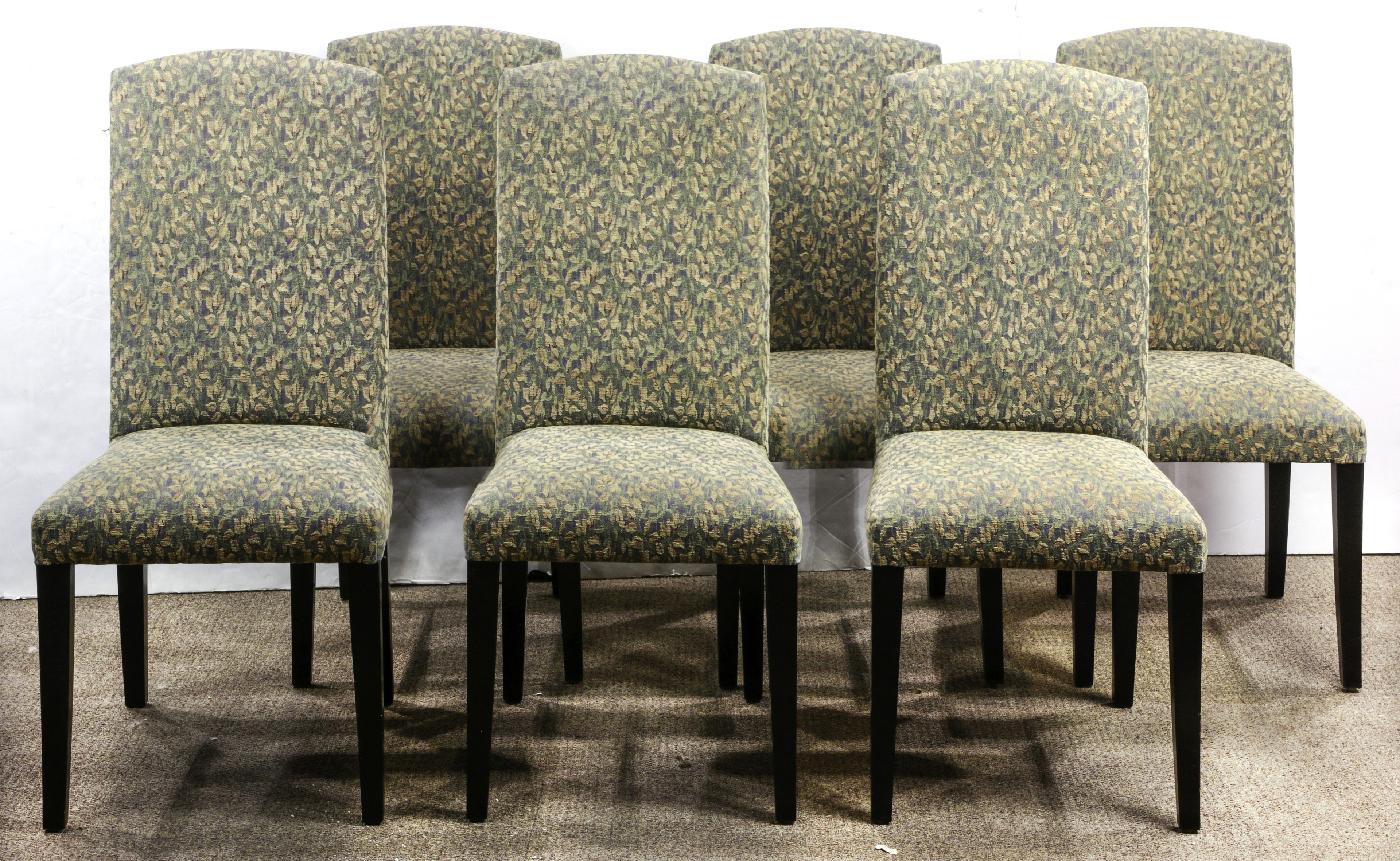 (LOT OF 6) MODERNE UPHOLSTERED SIDE