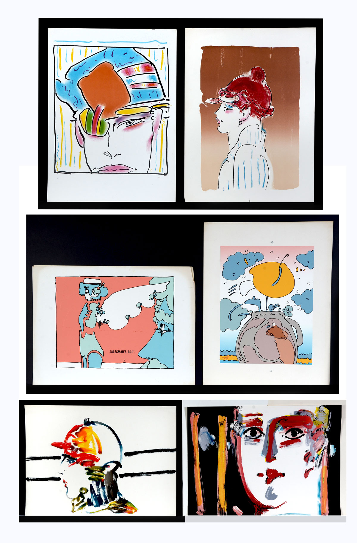 LOT OF 6 PETER MAX PRINTS: 1)