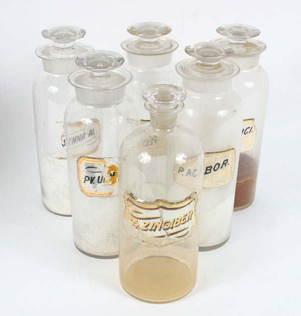 Lot of 6 Pharmacy apothecary