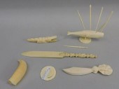 LOT OF (6) SCRIMSHAW ITEMS. 19