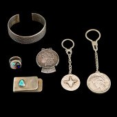 (LOT OF 6) SILVER OBJECTS: A 9