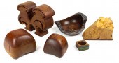 (LOT OF 6) STUDIO CARVED WOOD