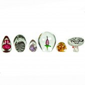 (LOT OF 6) STUDIO GLASS PAPERW