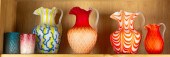 (LOT OF 6) VICTORIAN SATIN GLA