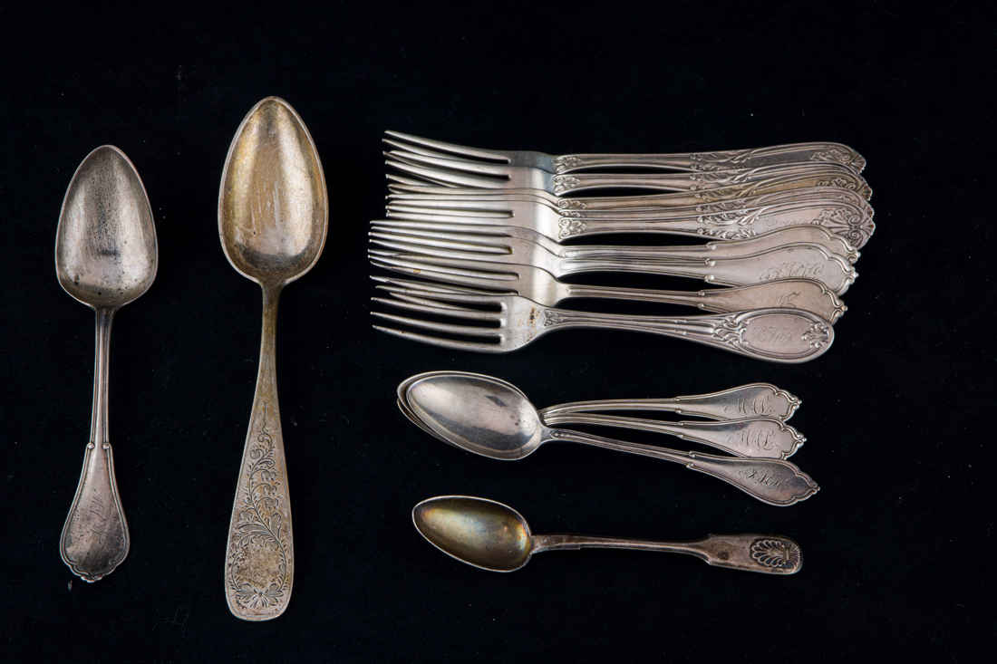(LOT OF 64) SILVER FLATWARE,