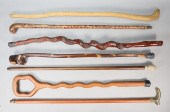 LOT OF 7 CARVED CANES & WALKIN