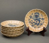 (LOT OF 7) CHINESE BLUE AND WH
