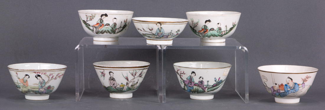(LOT OF 7) CHINESE FAMILLE ROSE