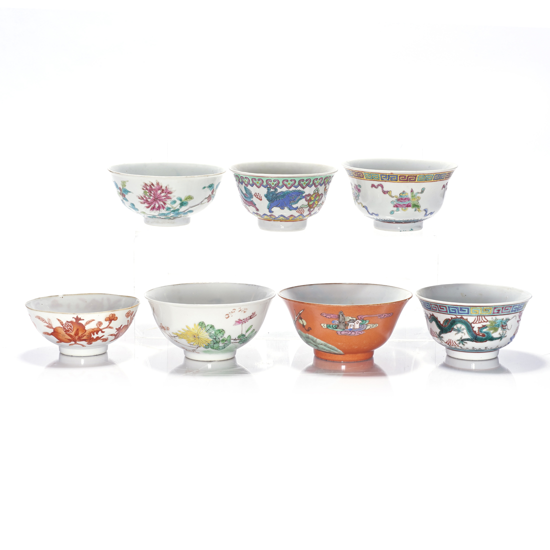 (LOT OF 7) CHINESE MOSTLY FAMILLE